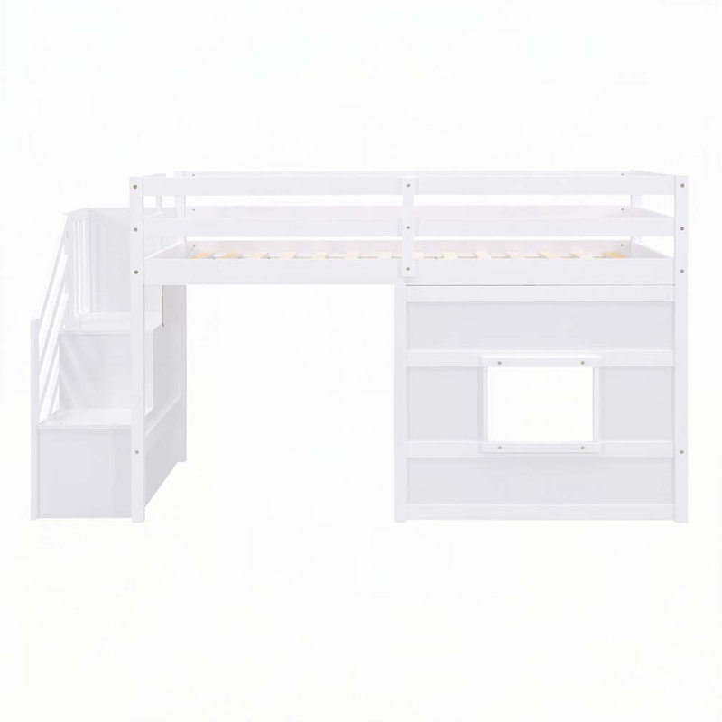 Lit avec rangement, Blanc