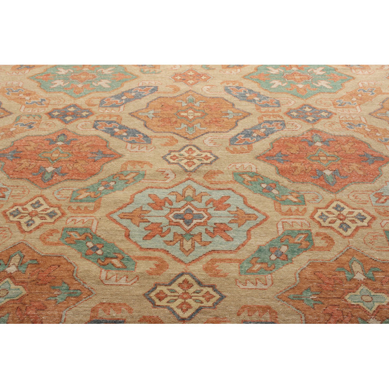 Distressed Homage Hand Knotted Wool Area Rug, Rectangle 12' x 18'
