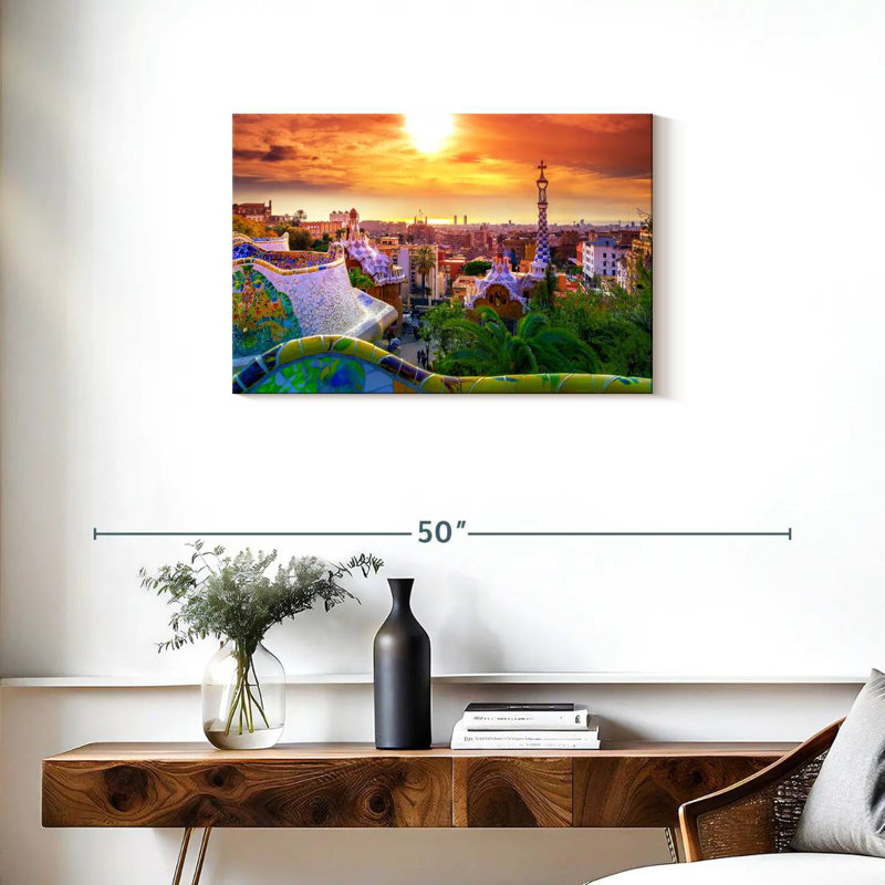Sireci Barcelona depuis le parc Guell, H 20 po x l 30 po