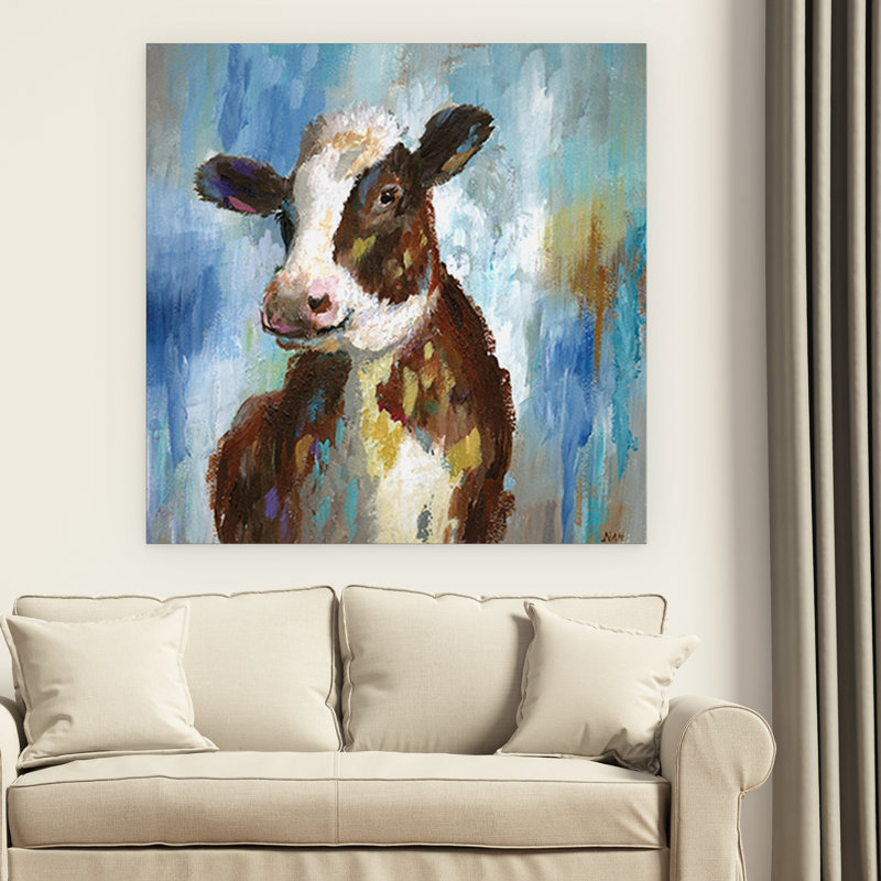 « spring veau », reproduction de peinture à l’acrylique sur toile tendue, H 40 po x l 40 po x P 1,5 po