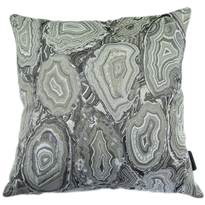 Housse de coussin et insert Stratigraphic Geode, gris