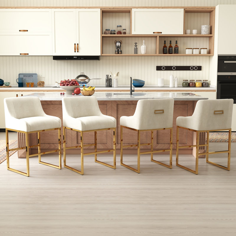 Tabouret de comptoir 26 po Zanthia, Beige, 4