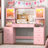 62" Vanity Desk With Lighted Mirror, Tempered Glass Top, Power Outlet, 9 Drawers, And 2 RGB Lighted Cabinet-135534408-152074617