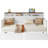 Daybed With Drawer,Twin Day Bed With X-Shaped Frame And Charging Station，White/Walnut