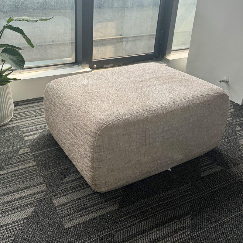Pouf en chenille de 100 cm, Beige