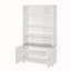 Grande armoire de rangement avec portes cannelées et plateau en faux marbre-133701355