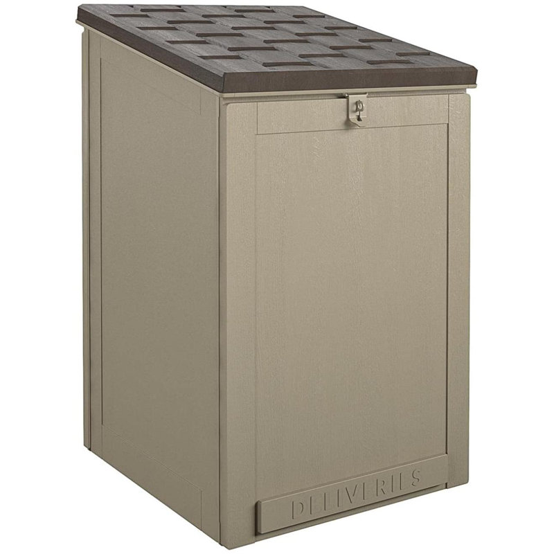 ColorLife 20.5'' W 45 Gallons Water Resistant Polypropylene Lockable Deck Box, Tan