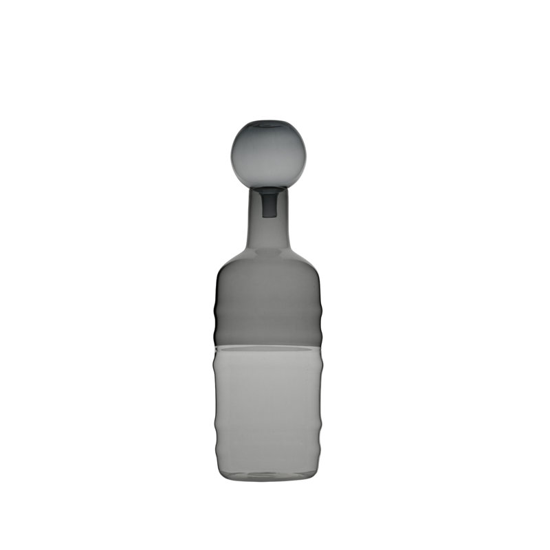 Vase décoratif en verre 4,5 "gris et transparent