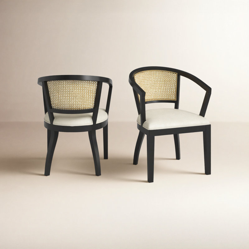 Chaise Ashia, Crème/noir