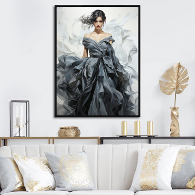 Grey Vintage Couture Fashion Woman - Balenciaga Wall Art