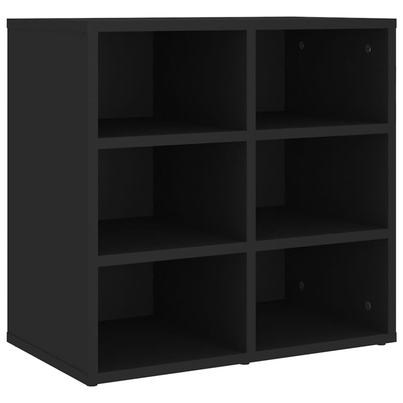6 Pair Shoe Storage Cabinet, black