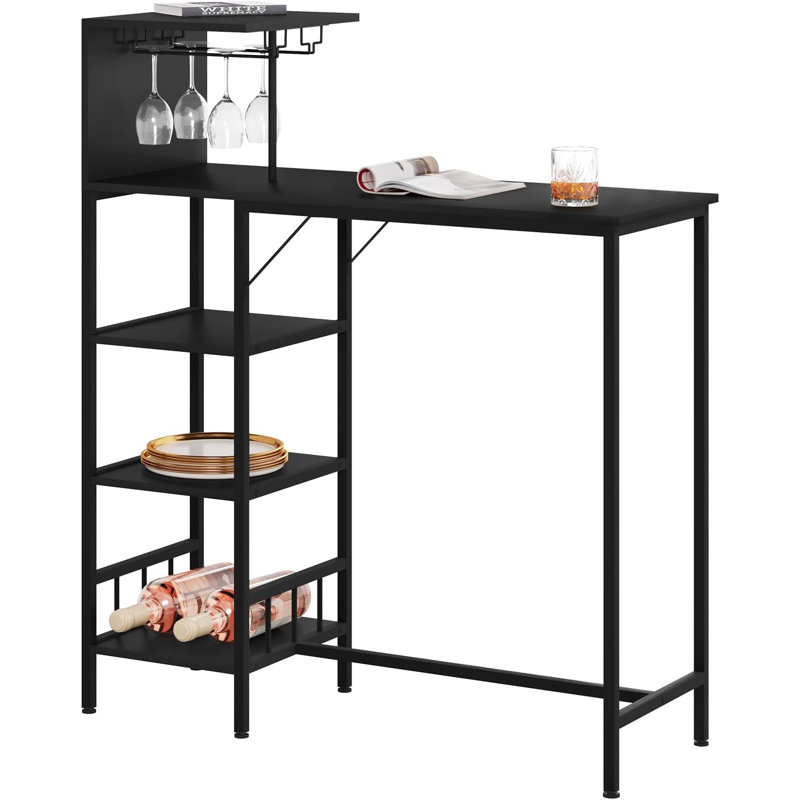 Javor Metal Base Dining Table, Black, Black