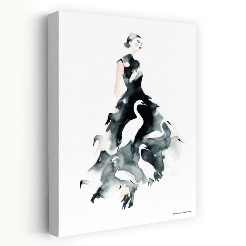 Glamour In Washes Contemporary Elegant Modern Bird Art, 48" H x 32" W