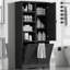 Armoire de rangement pour salle de bain avec portes et tiroirs, panier à linge inclinable, plusieurs espaces de rangement, style autoportant, tablette ouverte, tablette réglable-1807770189
