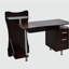 Bureau d'ordinateur avec rangement brun chocolat