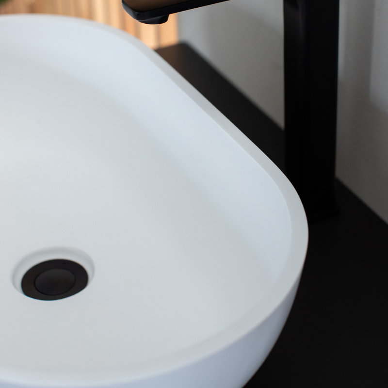 Lavabo de salle de bain vasque ovale blanc