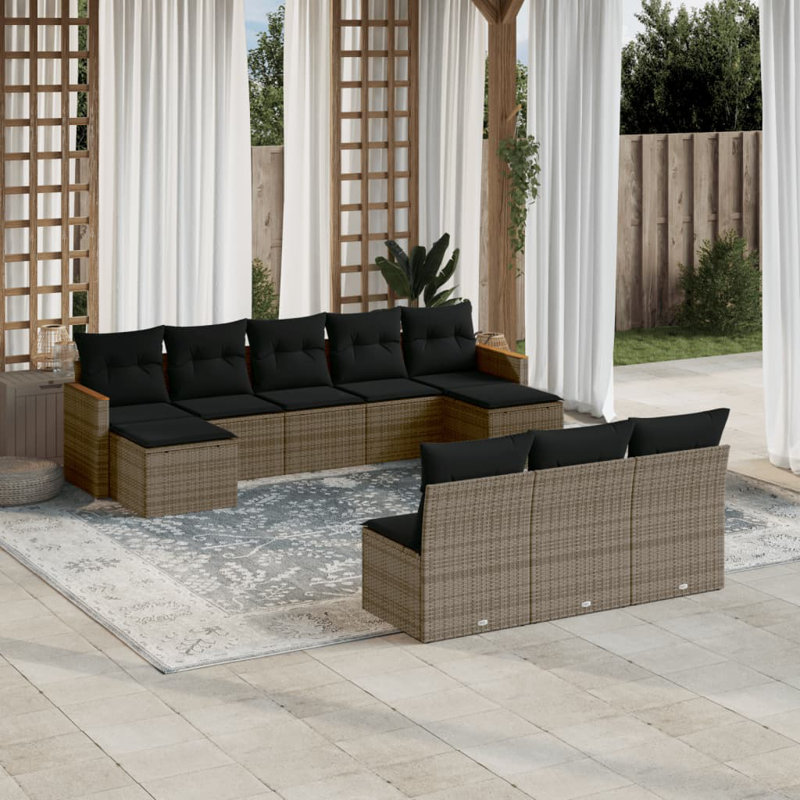 Ensemble de canapé de jardin Vidaxl gris