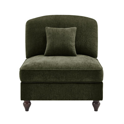 Armless Sofa Chenille W/1 Pillow
