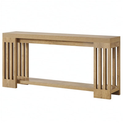 Console Farmhouse avec panneau de fibres à densité moyenne E1 durable, beaucoup de rangement et polyvalente pour les salons et les entrées