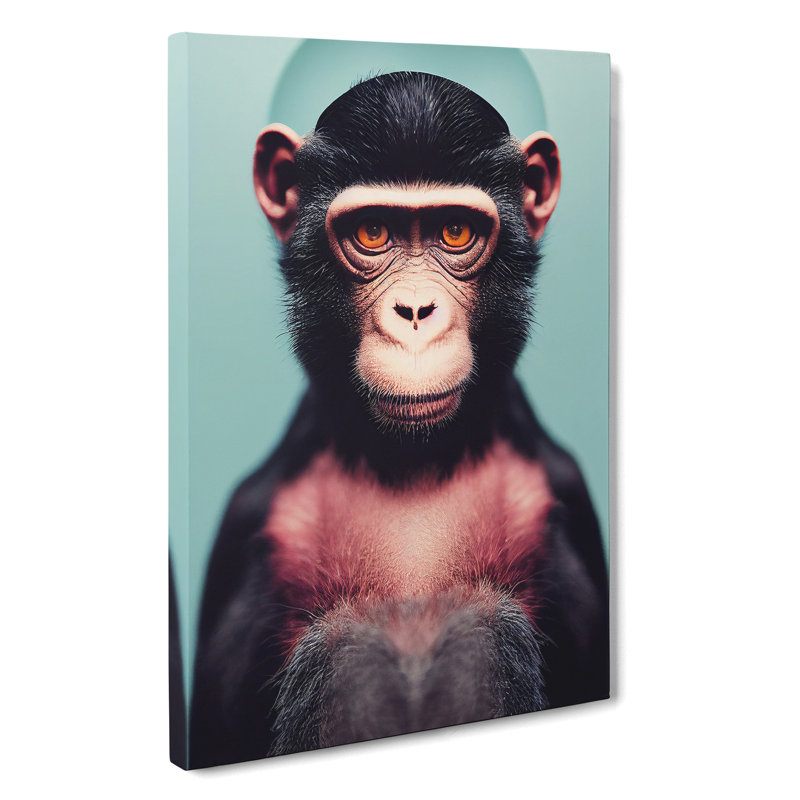 XV1022-3747X Remarkable Monkey - Print, Wrapped Canvas, 50cm H x 35cm W, No Matte
