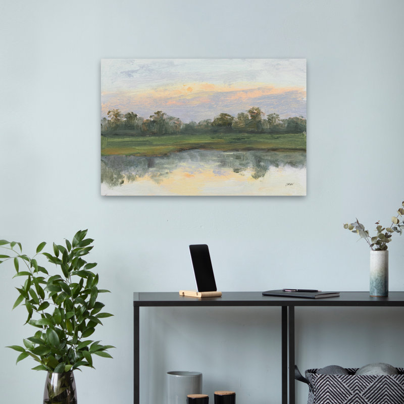 Calme et calme au lever du soleil, H 24 po x l 16 po
