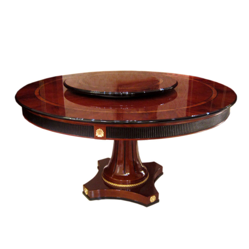 Mishri Beech Round Solid Wood Dining Table, 59" W x 59" L