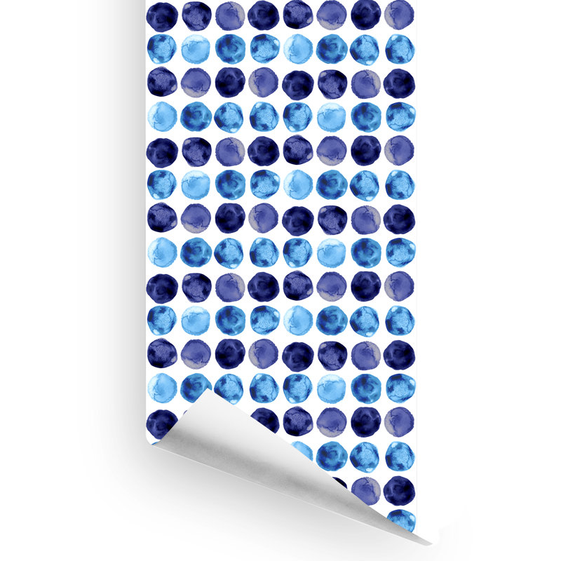 Rouleau de papier peint lisse L 10 pi x l 24 po Leszek, Bleus divers