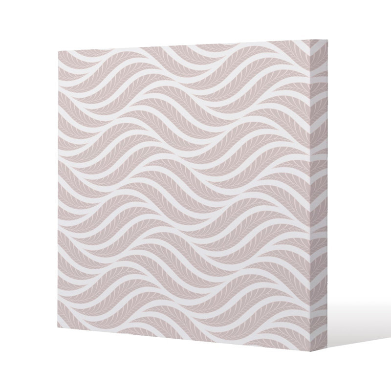 Geometric pattern with leaves Slim Style Canvas Print, 15mm Slim Real wood., 50 cm H x 50 cm W
