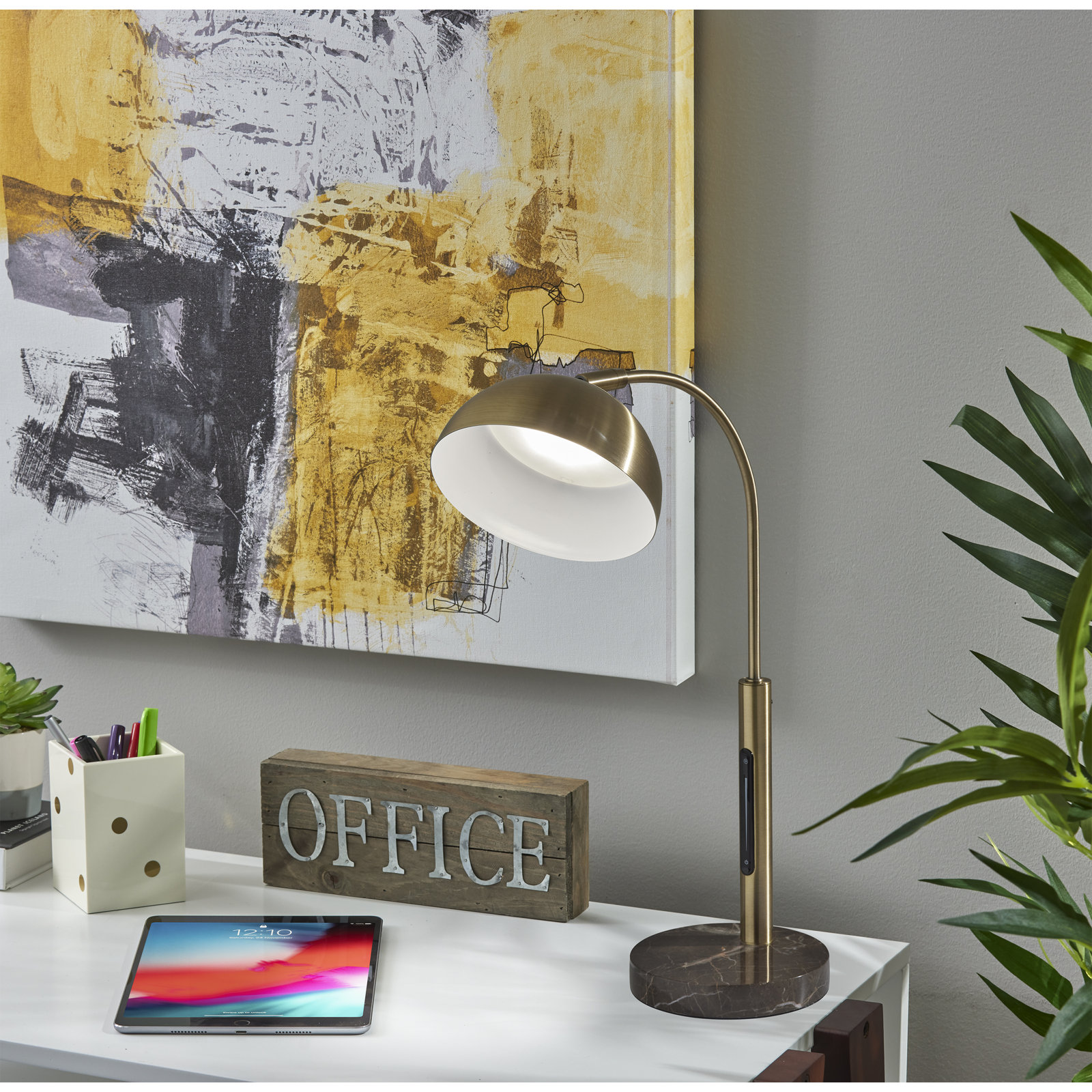 Badlingham Genuine Marble Table Lamp
