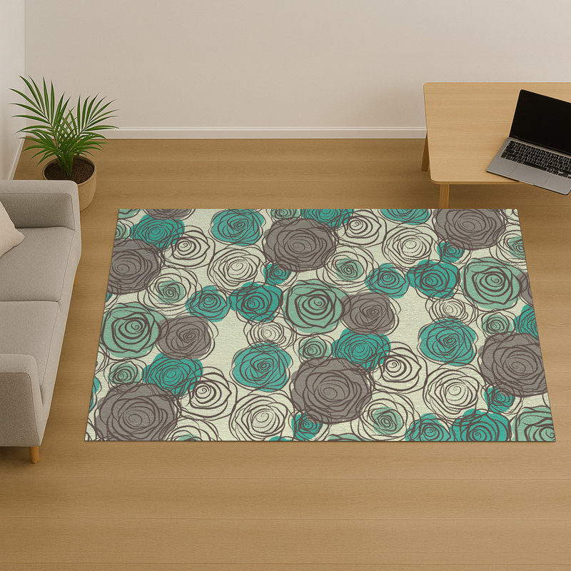 Floral Area Rug, Runner 70 x 140 cm