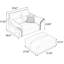 Chaise avec accoudoirs et coussin en cuir brun brun avec repose-pieds