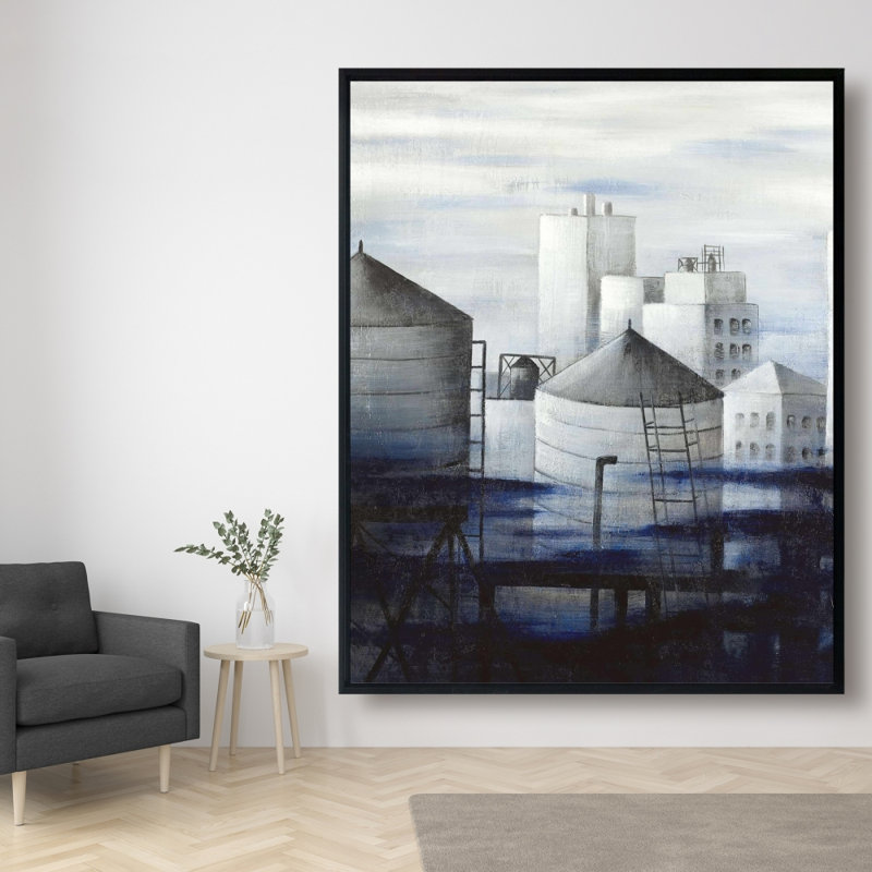 «Gray City With Blue Clouds» sur toile