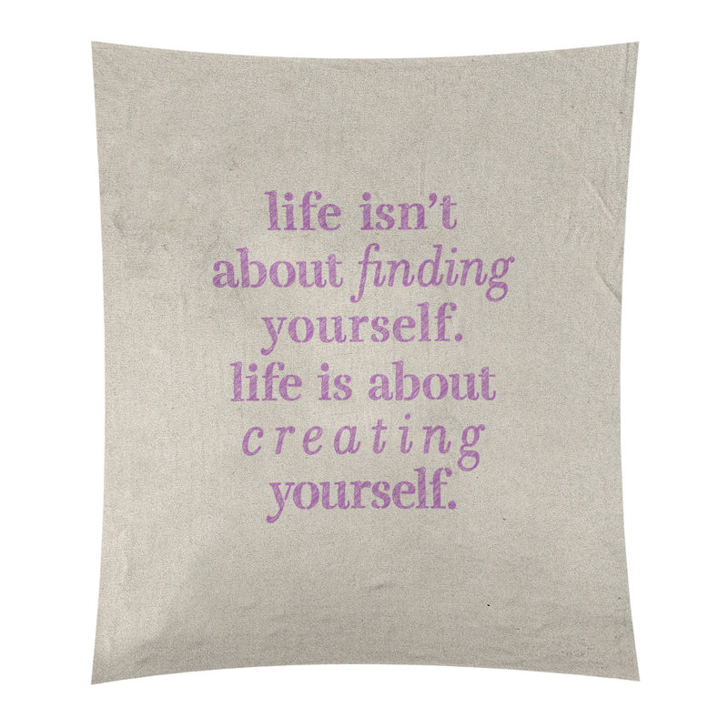 Tapisserie en polyester à créer vous-même quote, H 60 po x l 51 po, Blanc / violet