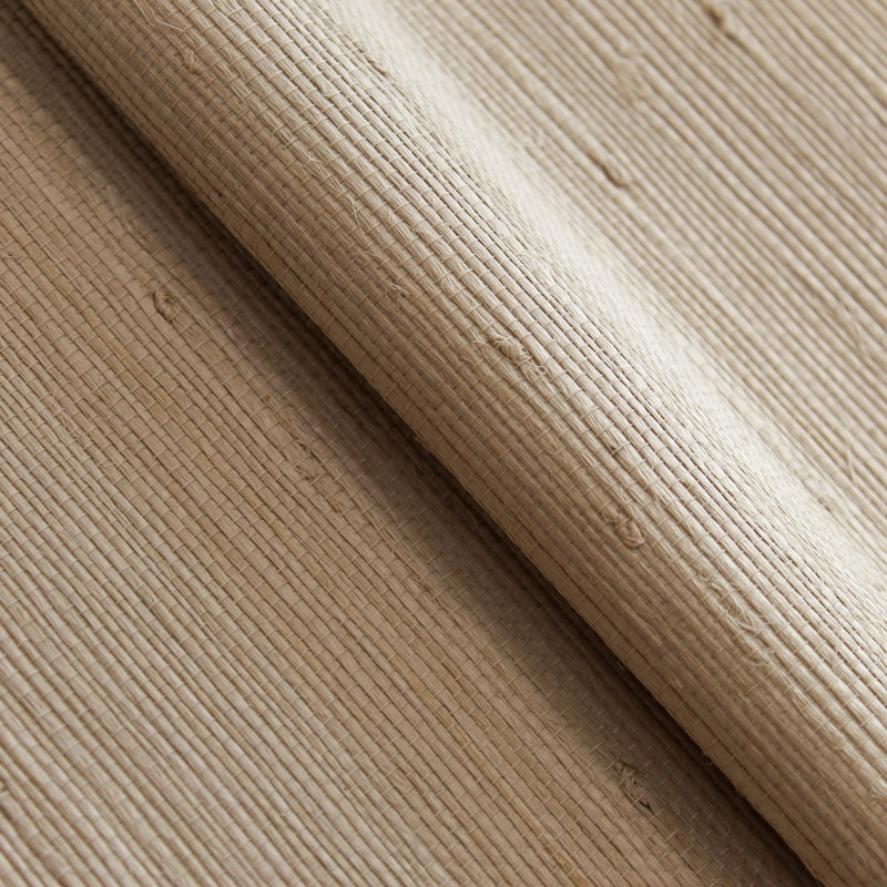 Rufas Tight Weave Jute Authentic Grasscloth Wallpaper, Beige Knotted