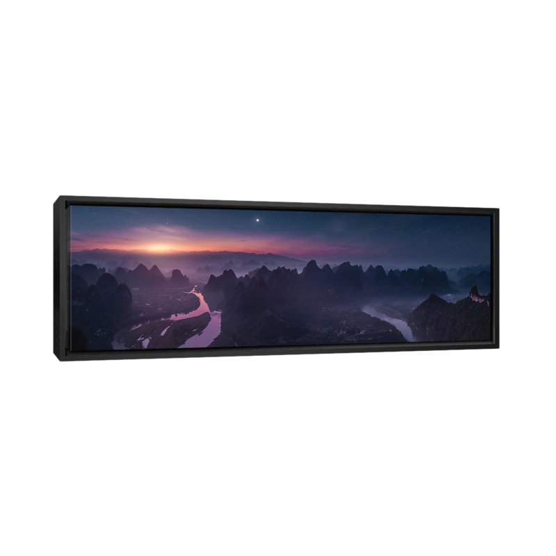 Damian Shan by Javier De La Torre - Floater Frame Panoramic Print on Canvas