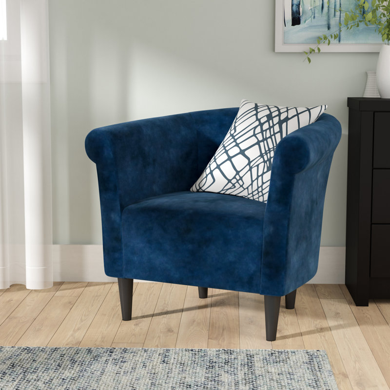Liam Upholstered Barrel Chair, Elizabeth Royal Microsuede