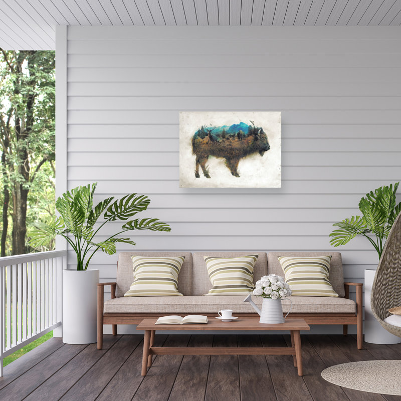 Toile d'extérieur Barrett Biggers Buffalo Bison, H 14 po x l 19 po