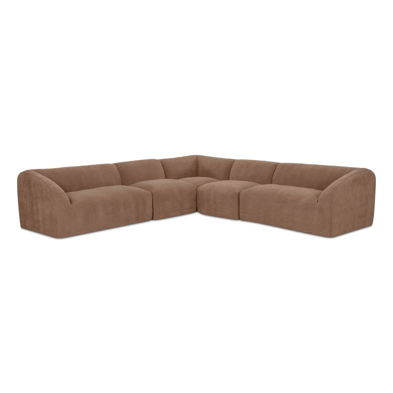 Isla Classic L Modular Sectional Mocha, Latte Loft Canvas 