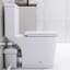 Toilette 600W au sous-sol: double chasse, siège conforme à 17,25 po, fermeture en douceur, 3 entrées d'eau, système de macération blanc moderne, confort, entrées à fermeture en douceur,