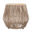 Table d'appoint en bois d'acacia clair avec base en corde beige, décor bord de mer moderne pour l'intérieur et l'extérieur-1185032234