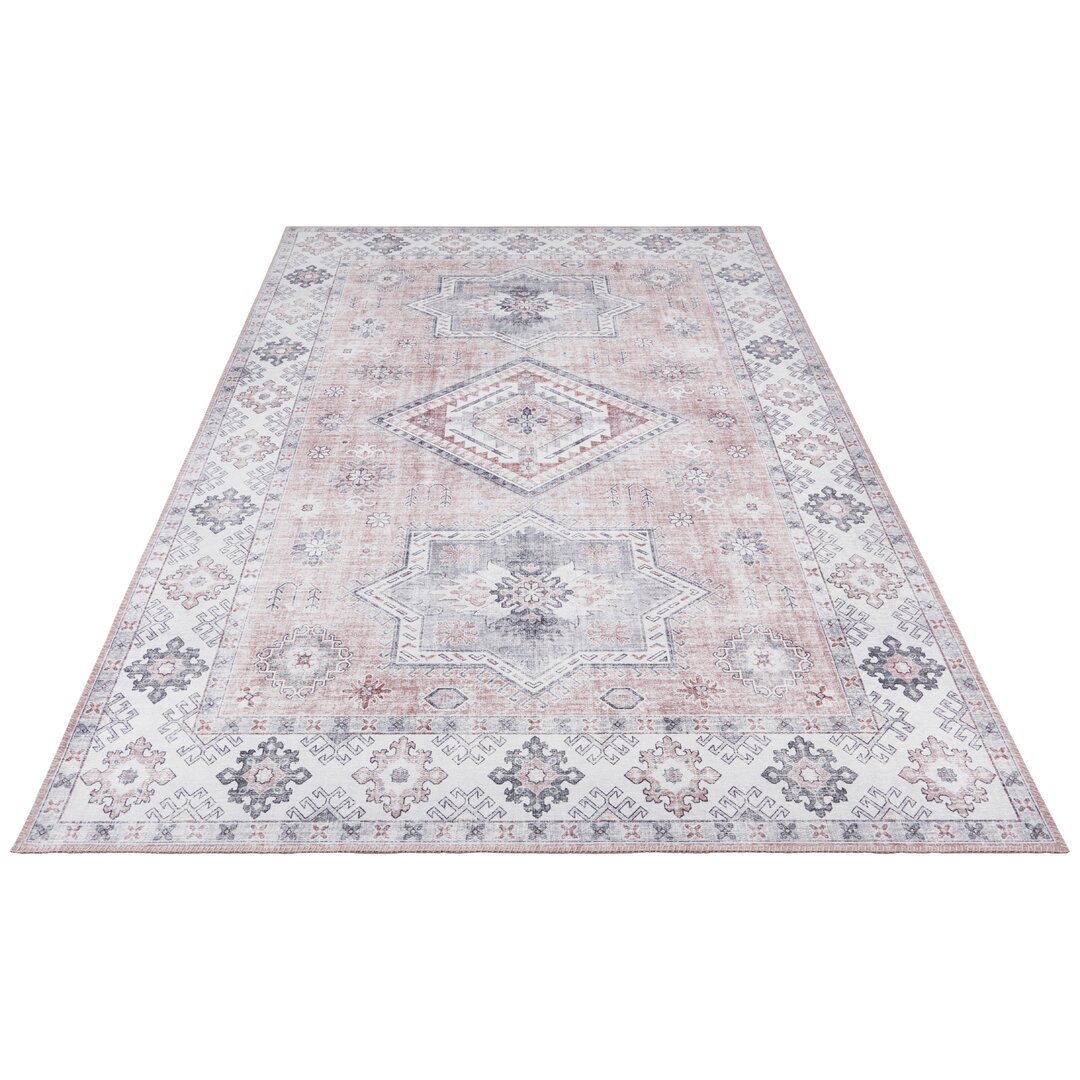 Gratia Teppich Orientalisch - Orient Flachgewebe für Wohnzimmer, Esszimmer, Schlafzimmer - Pink