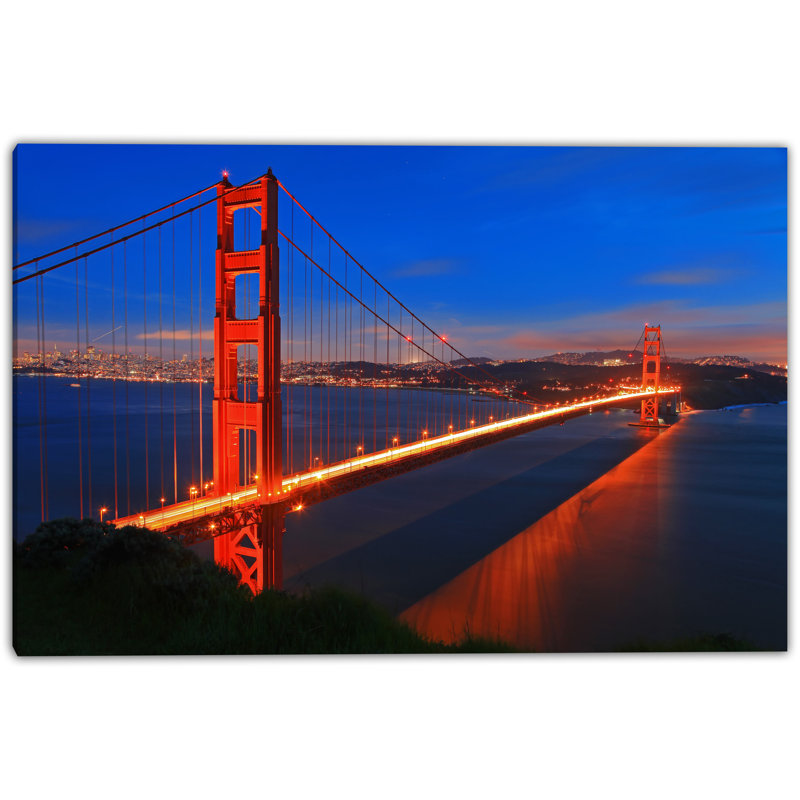 «Golden Gate Bridge at Night», art mural sur toile