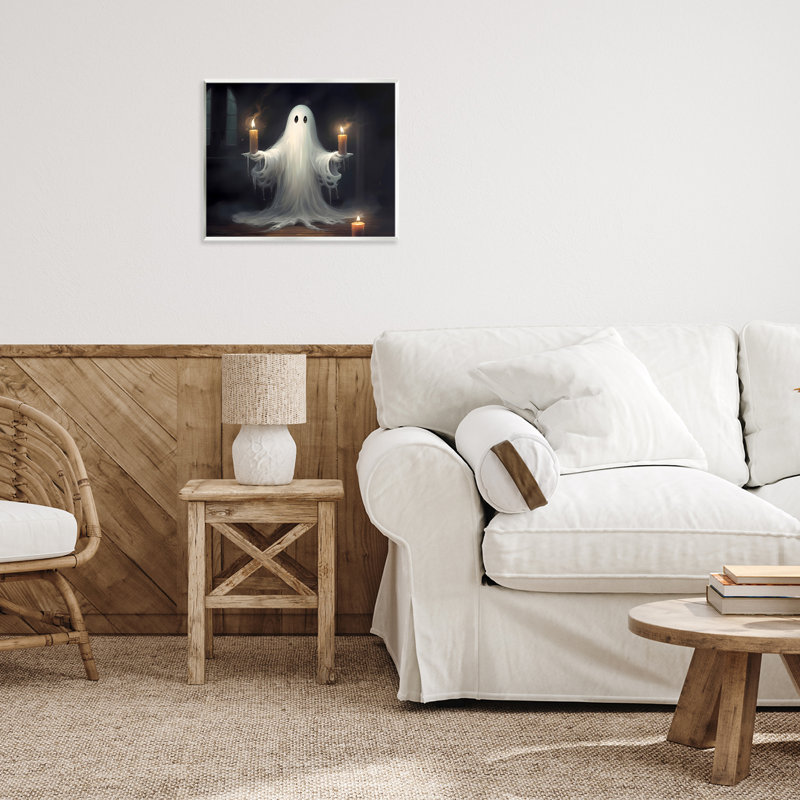 Plaque murale fantôme Spooky Candlelit, design par LSR Design Studio