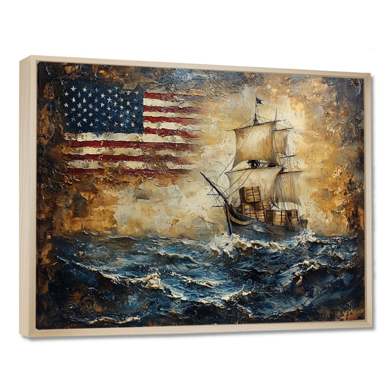 Décoration murale Alyene - Patriotist USA, H 12 po x l 20 po, Impression dans un cadre flottant sans passe-parto