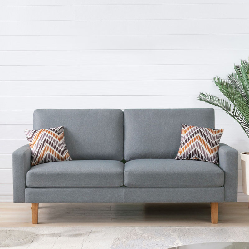 Lonneke 70'' Upholstered Sofa, Gray Linen Blend