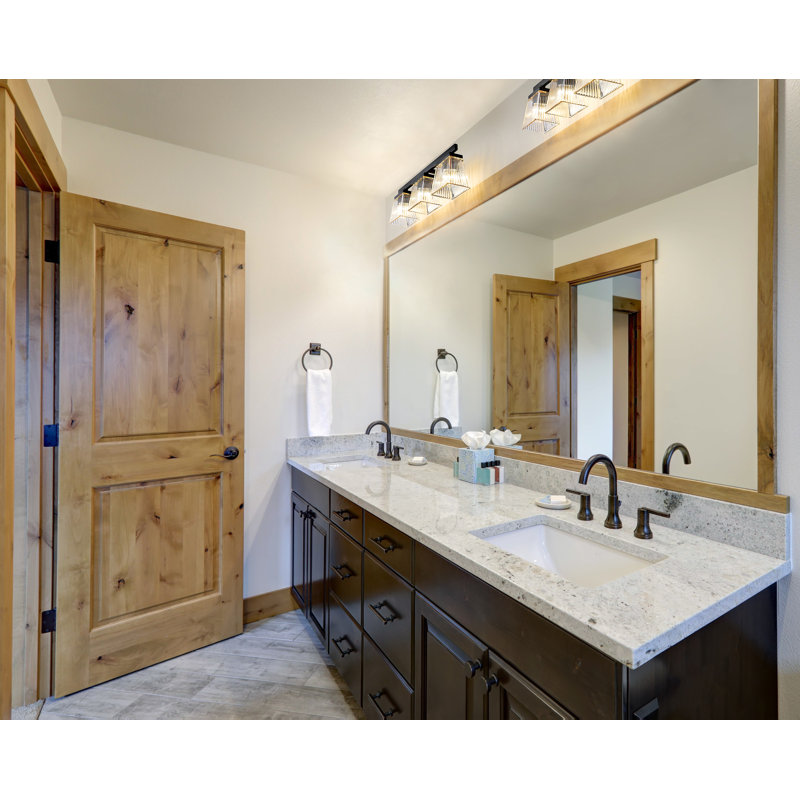 Meuble-lavabo 3 lumières Lutrische, Noir mat
