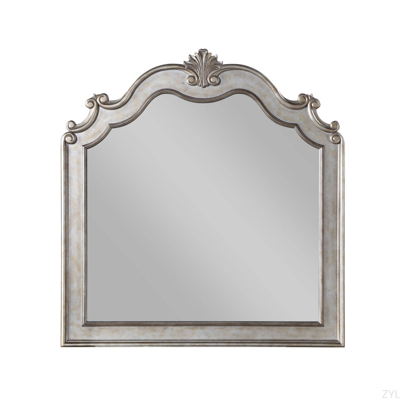 Miroir à finition champagne antique