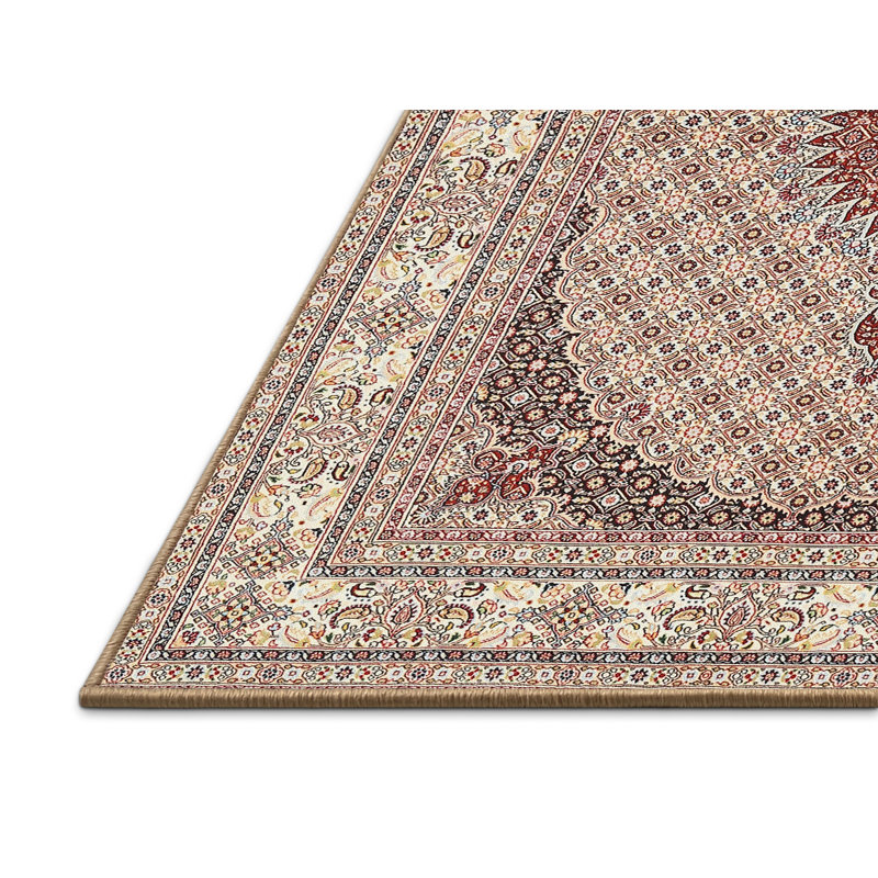 Tapis beige/gris traditionnel, Rectangle 5 pi x 7 pi