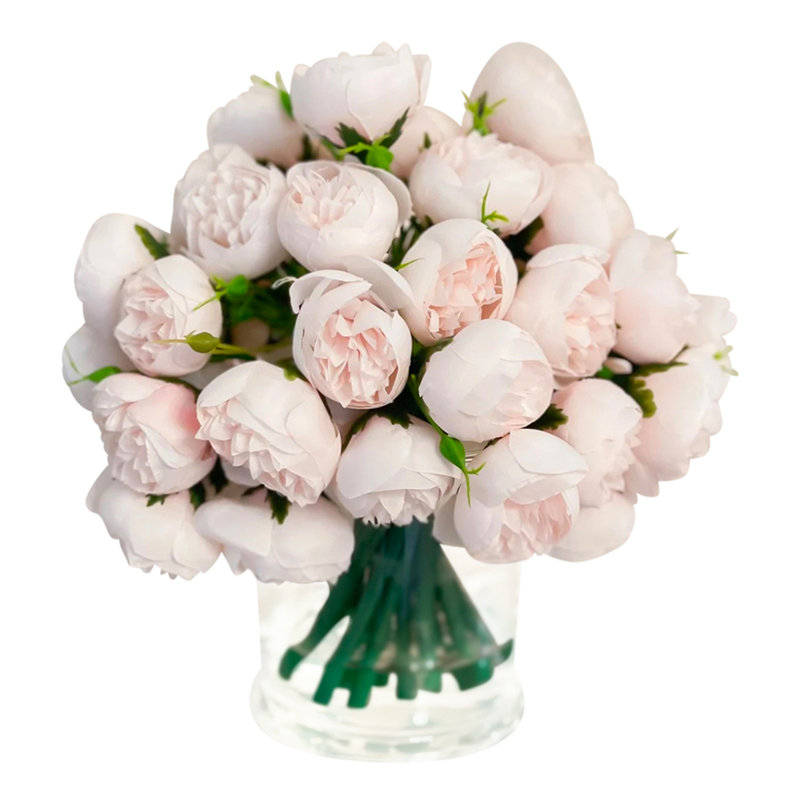 Arrangement floral rose dans un vase, Rosé