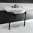 Kingston Brass Templeton 37-Inch Ceramic Console Sink with Stainless Steel Legs (8-Inch, 3-Hole)-49642634